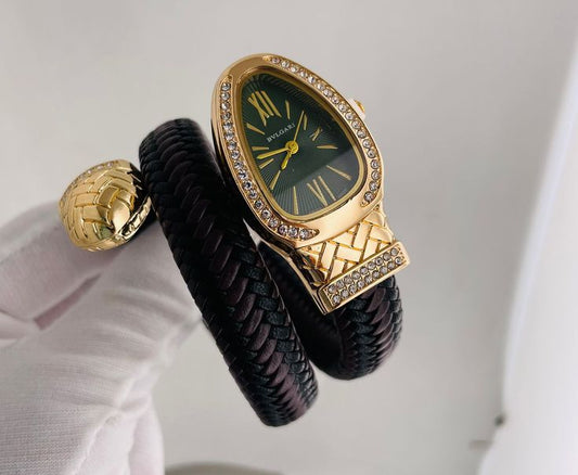 BVLGARI Most Trending Women Snake Watch Leather