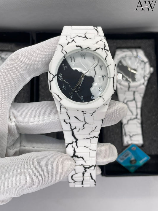 AURA WATCH (MARBLE CHAIN) White