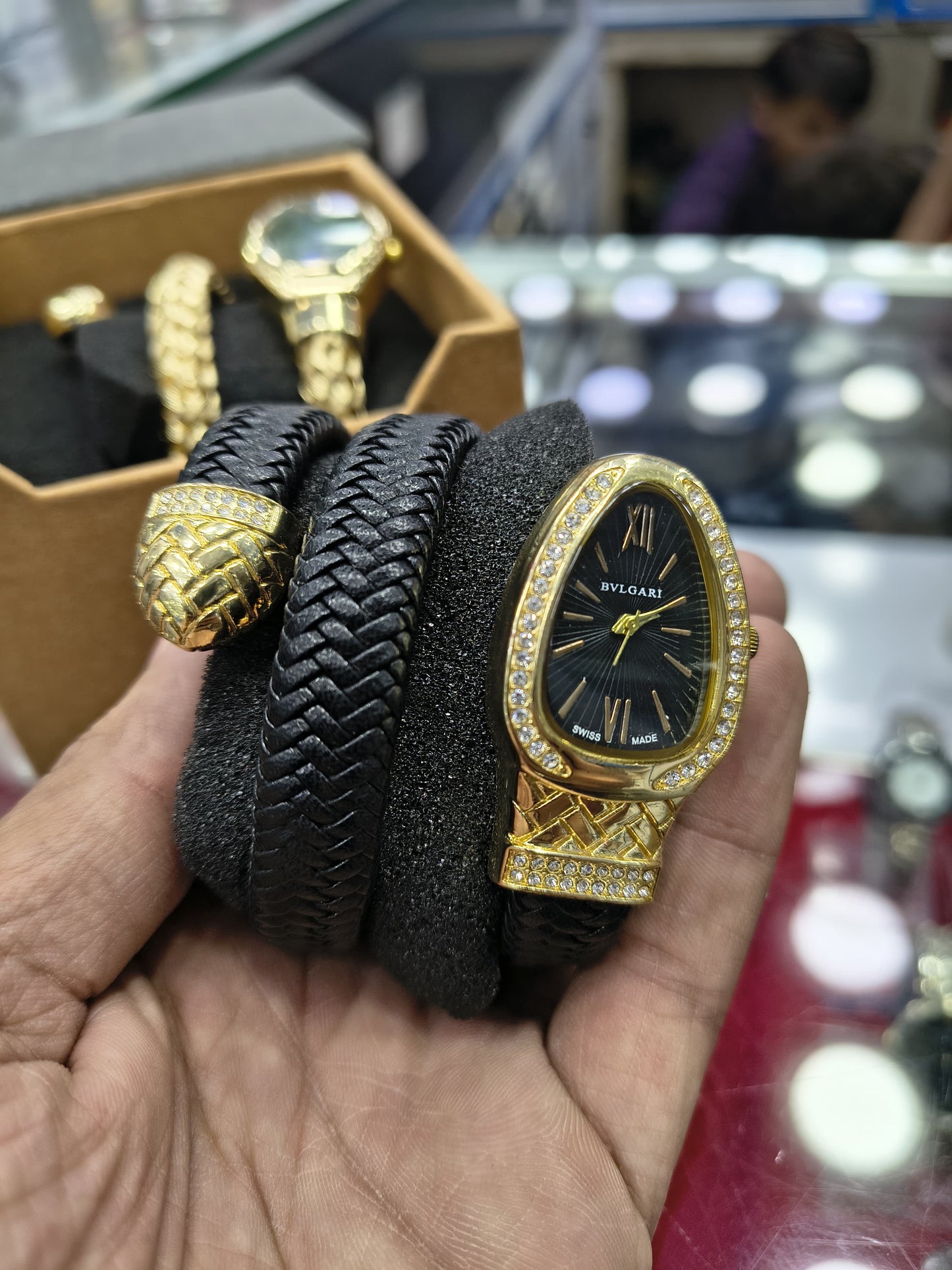 BVLGARI Most Trending Women Snake Watch Leather