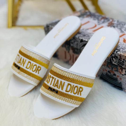 Christian Dior Embroidery Slippers
