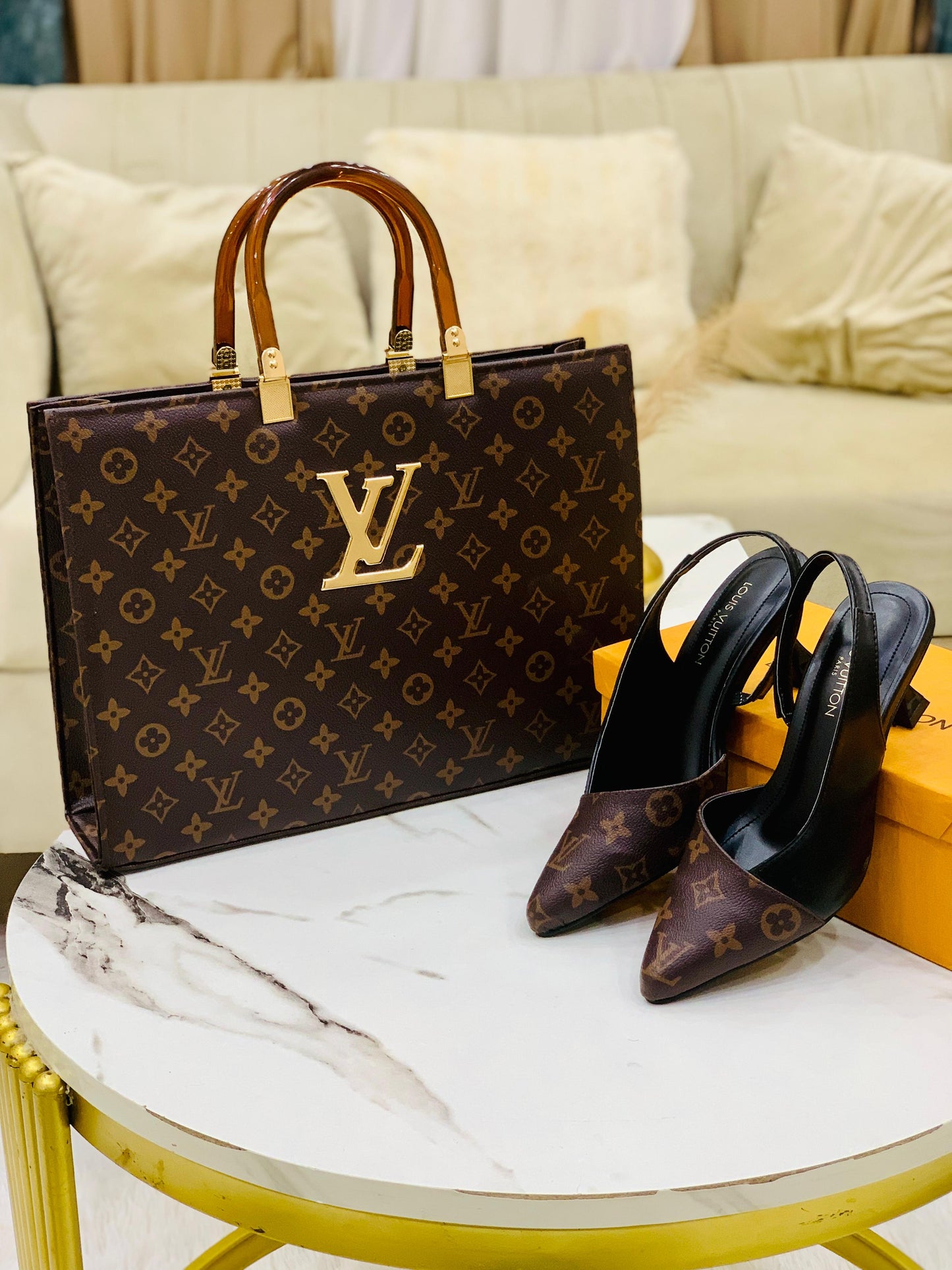 Louis Vuitton LV Slingback Heel 👠 + Louis Vuitton LV Hand Bag 👜