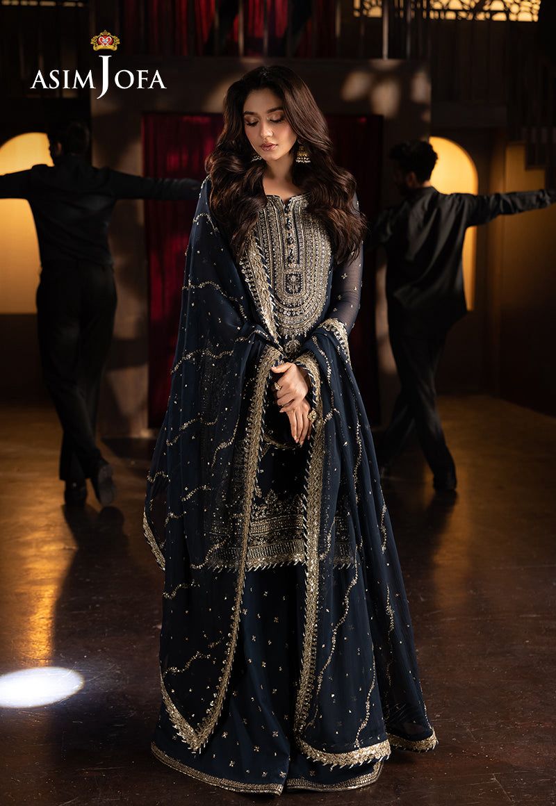 Asim jofa Chiffon Embroidered Unstitched Collection