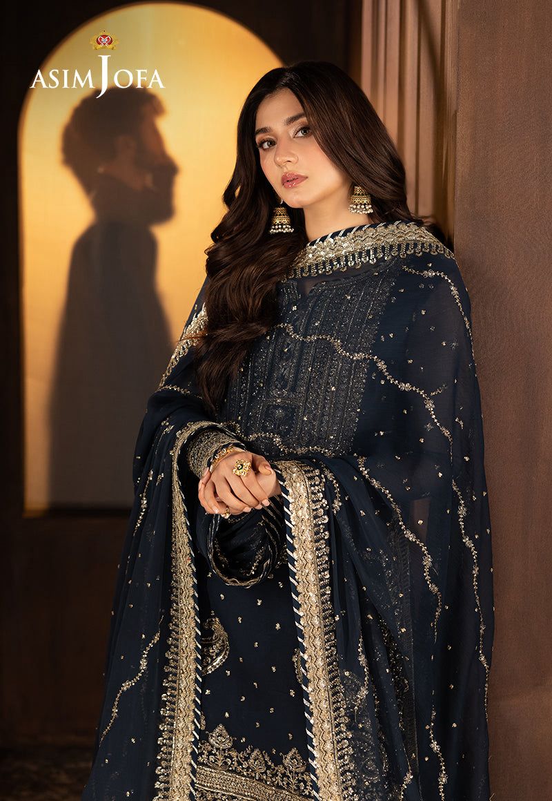 Asim jofa Chiffon Embroidered Unstitched Collection