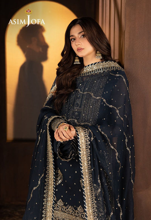 Asim jofa Chiffon Embroidered Unstitched Collection
