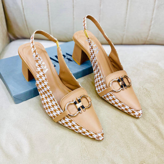 Zara Check Block Heel