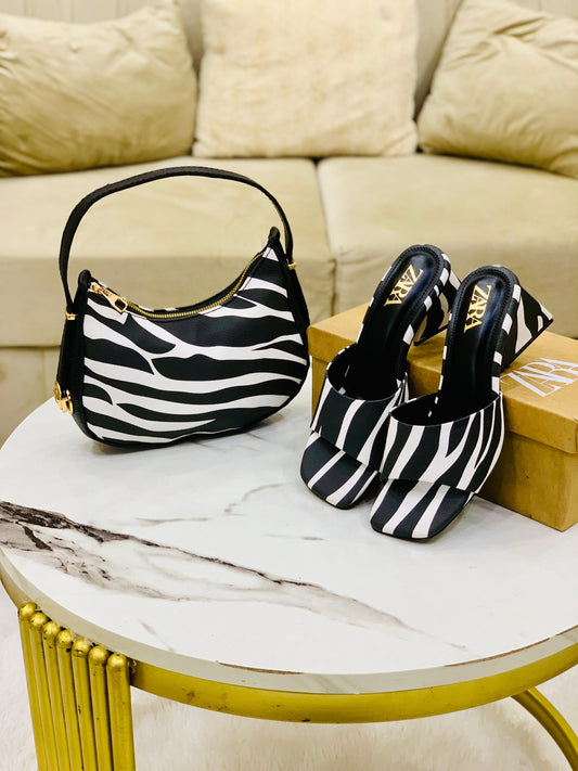 Zara Zebra Heel + Zara Zebra Moon Style Shoulder Bag 💼