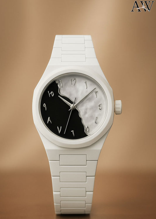 AURA WHITE WATCH (Marble Dial)