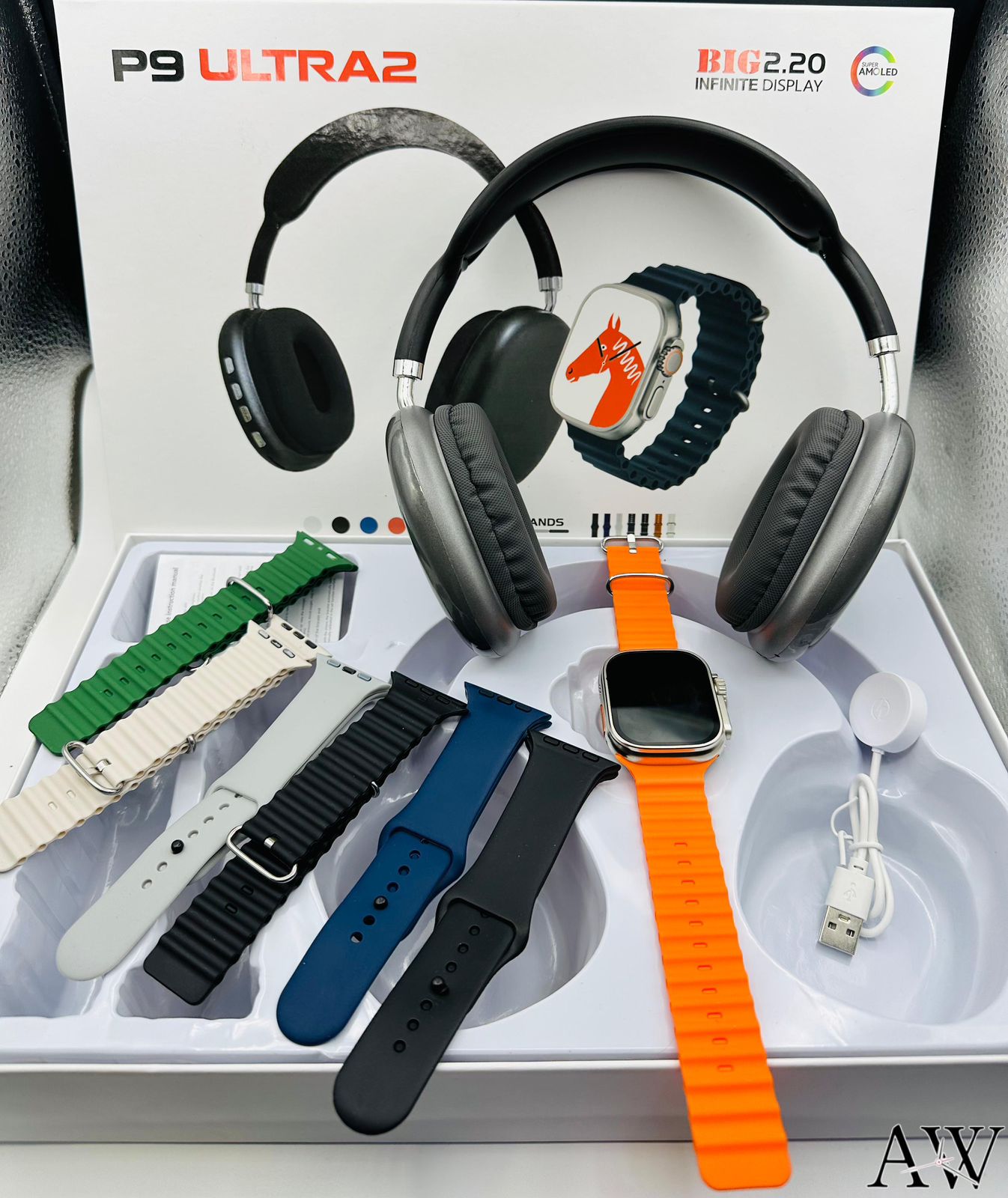 P9 Ultra 2 Smart Watch ⌚ with Headphones 🎧 Box Pack with Charger