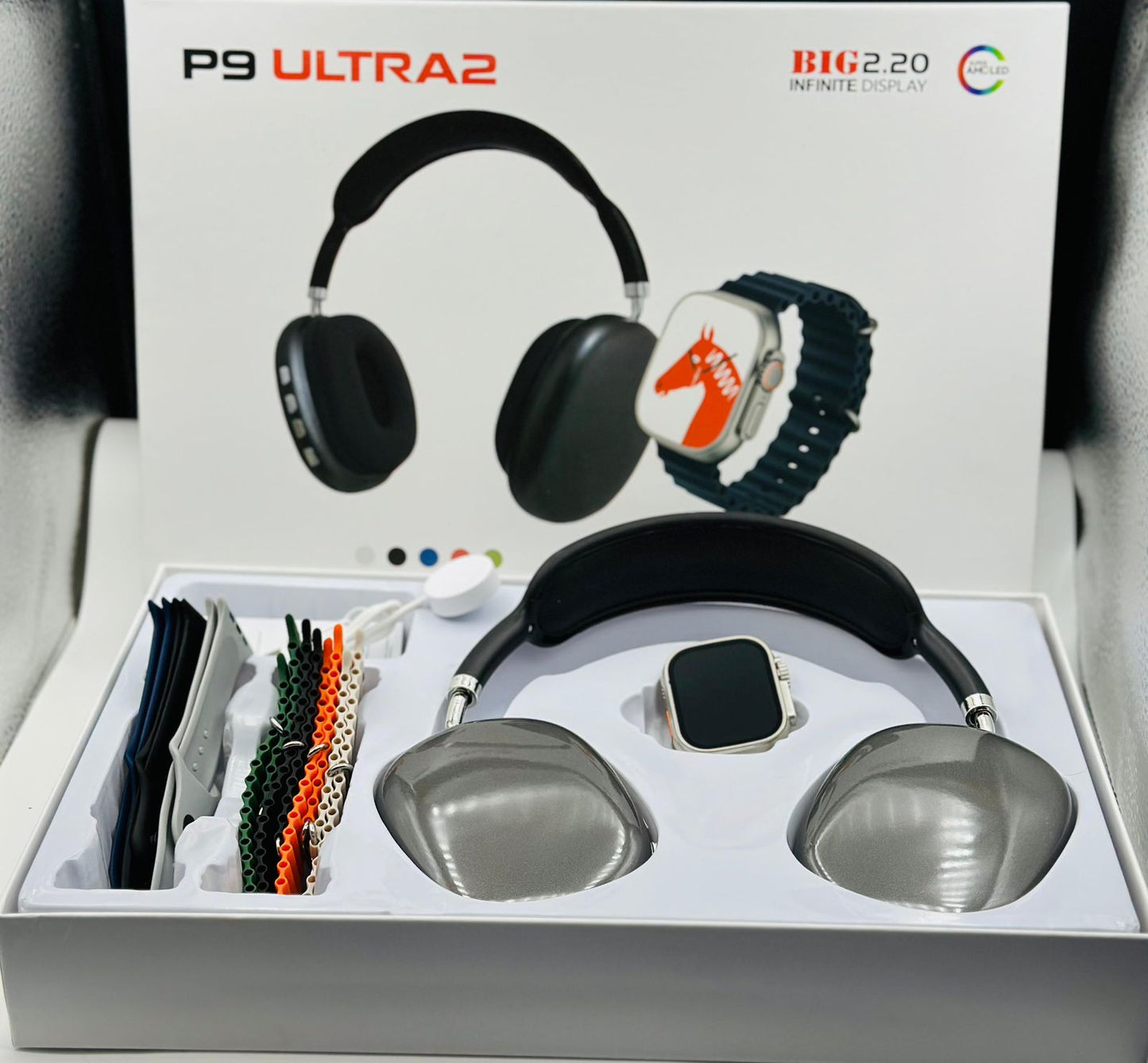 P9 Ultra 2 Smart Watch ⌚ with Headphones 🎧 Box Pack with Charger