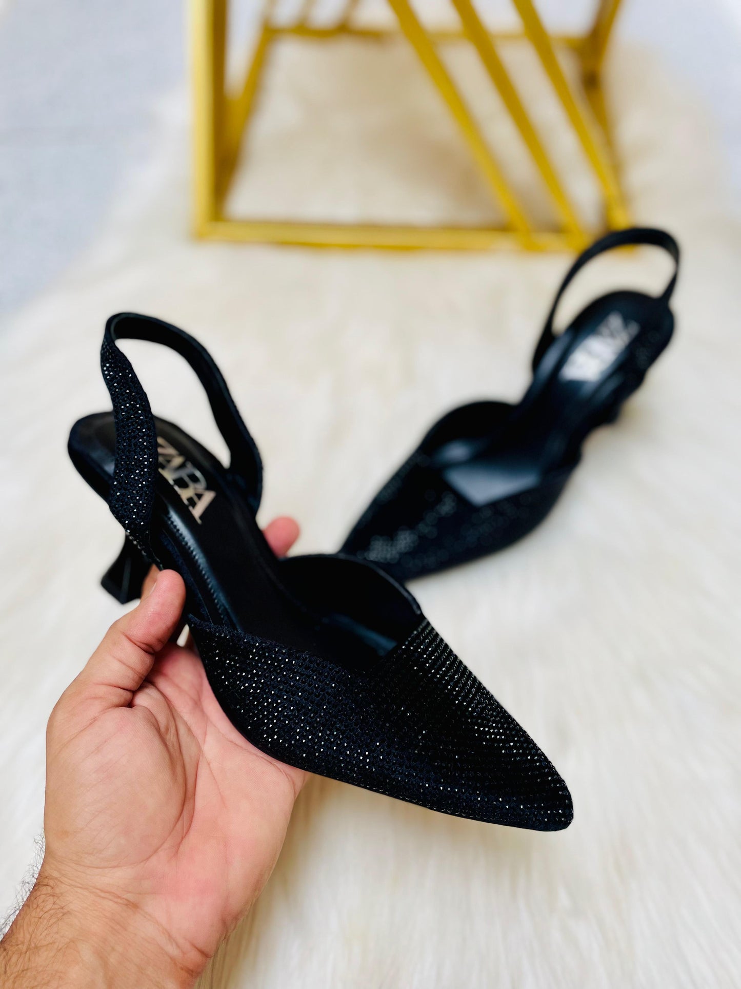 Zara Stone Pointed Heel 👠
