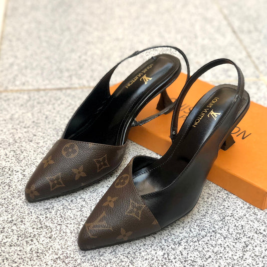 Louis Vuitton  Sling Back Monogram Heel