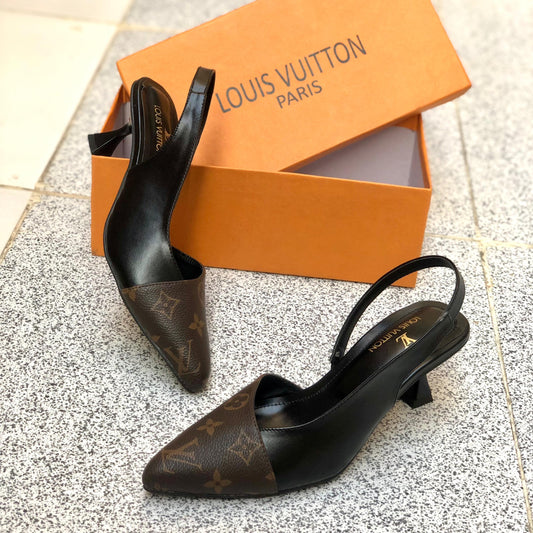 Louis Vuitton  Sling Back Monogram Heel