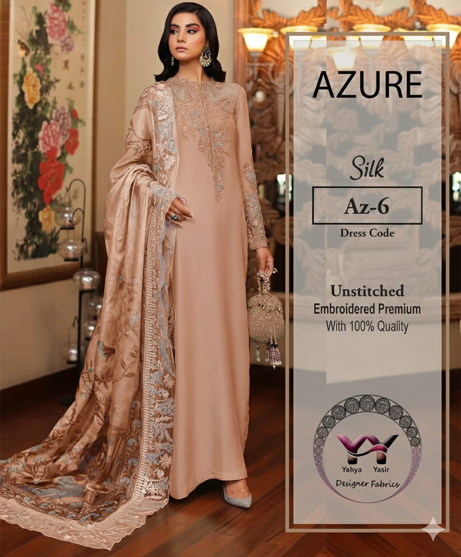 AZURE FULLY HEAVY EMBROIDERED