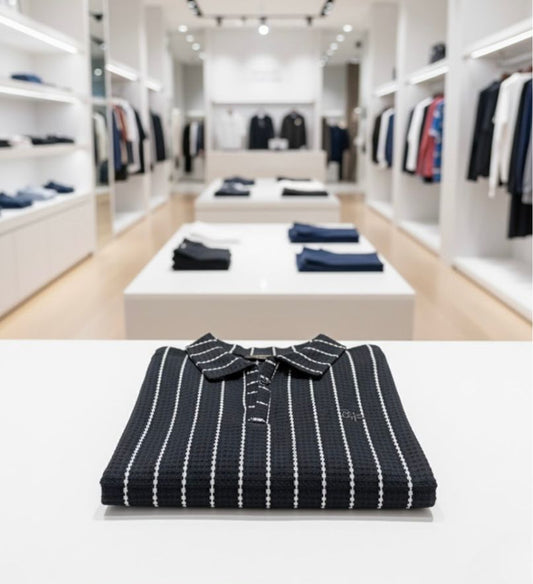 Zipper Polo Straight Linen