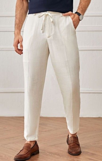 Winter Collection Men Linen Plated Trouser Old Money Knitted