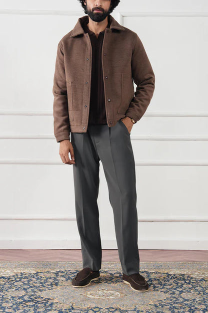 Rib Knit Polo Sweater