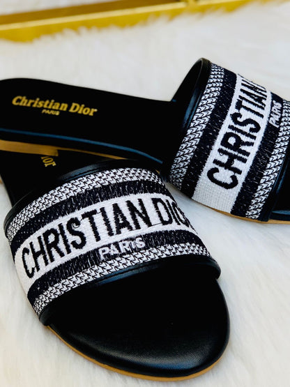 Christian Dior Embroidery Slippers