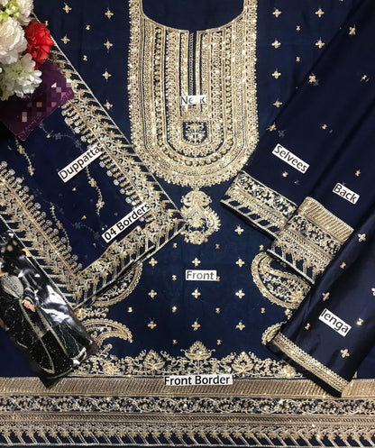 Asim jofa Chiffon Embroidered Unstitched Collection