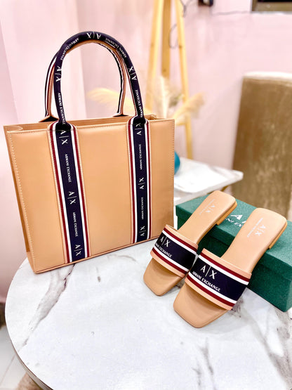Armani Exchange Flat Slipper + Armani Exchange Ladies Shoulder Bag 👜