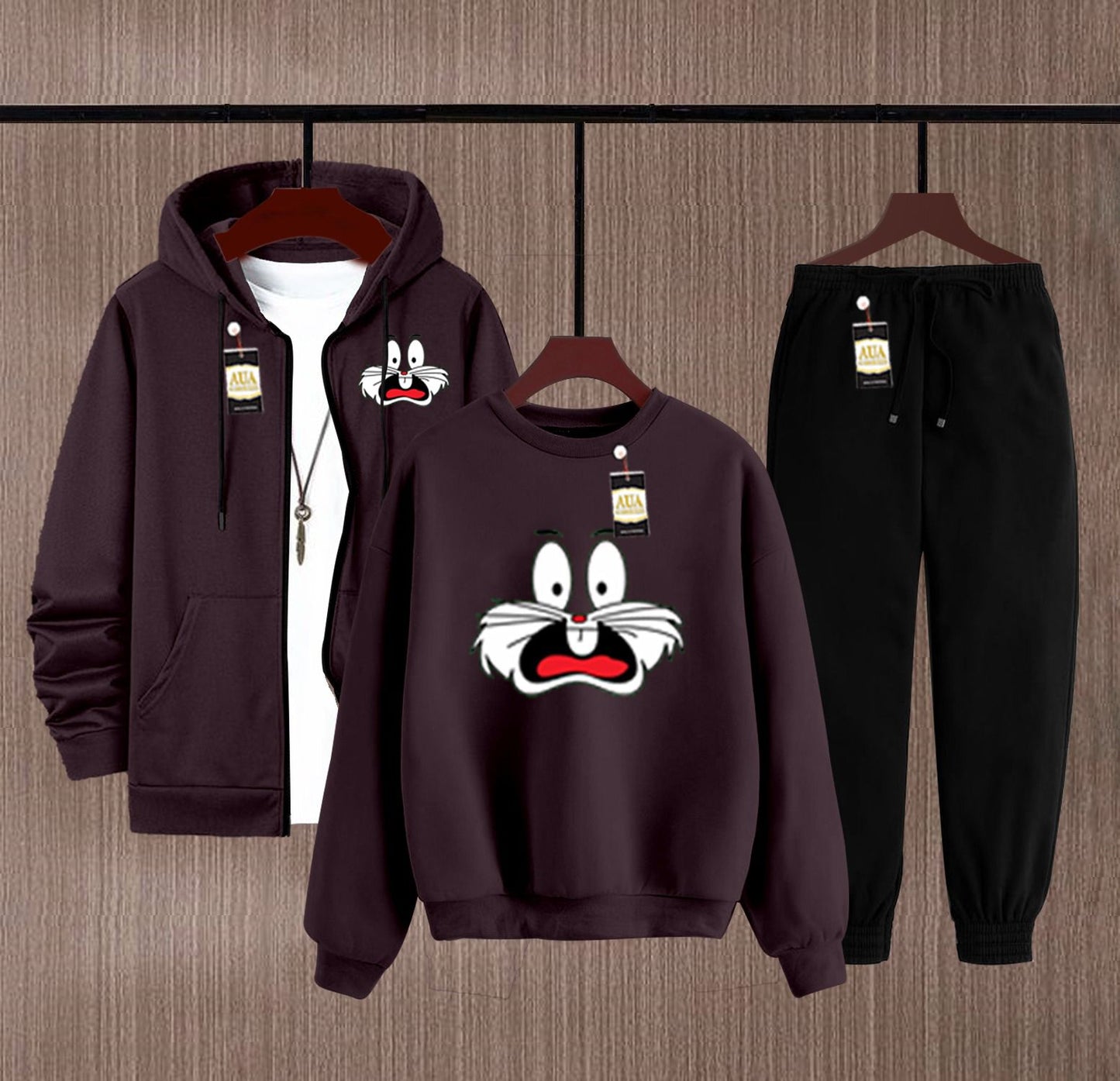 Winter Collection 3 in 1 Combo Sale ZIPPER HOODI + SWEATSHIRT +TROUSER