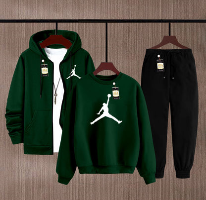 Winter Collection 3 in 1 Combo Sale ZIPPER HOODI + SWEATSHIRT +TROUSER