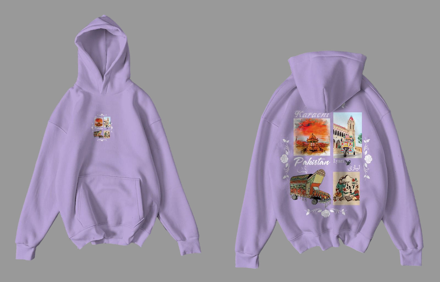 Pocket Stripe Baggy Hoodie