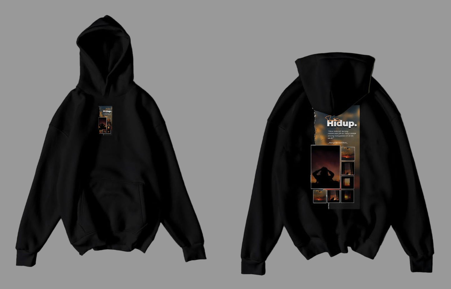 Pocket Stripe Baggy Hoodie