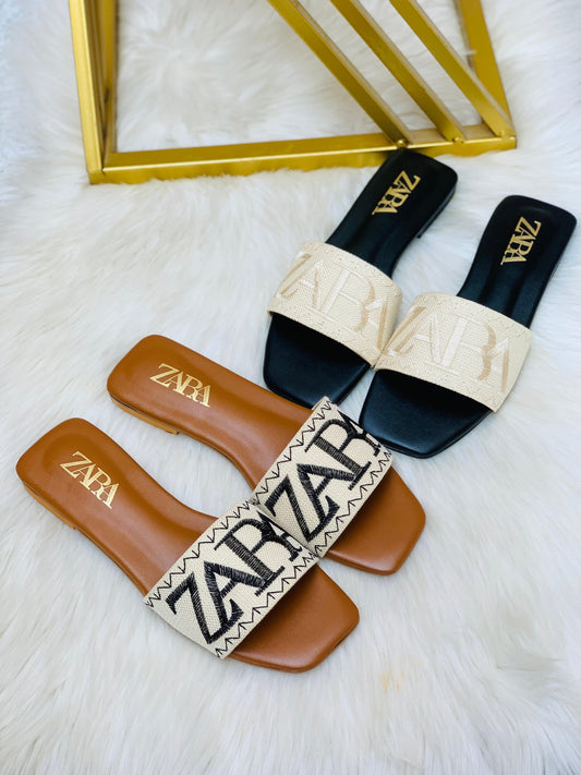 Zara Embroidery Flat Slipper