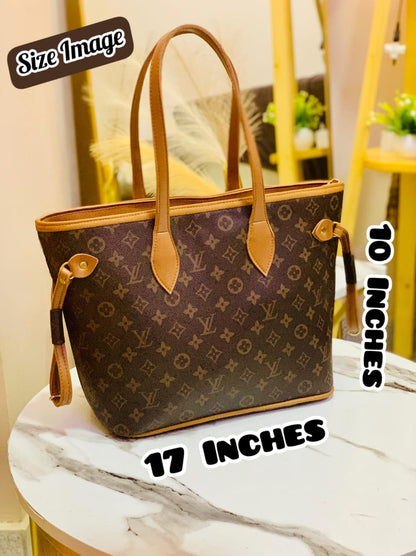 💗Louis Vuitton 💗 NeverFull Bag For Girls & Women With Hand Pouch 2 Piece Set