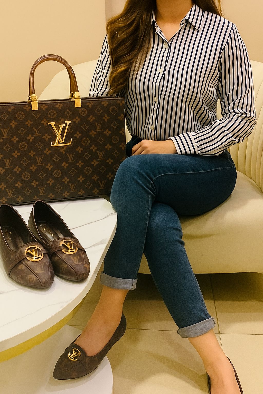 Louis Vuitton LV Shoes 👞 + Louis Vuitton LV Hand Bag 💼