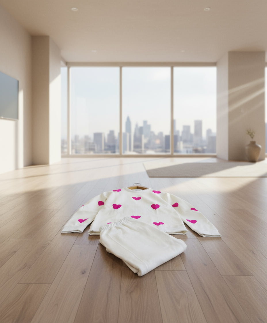 "Winter arrival" Heart Track Suite Shirt & Trouser