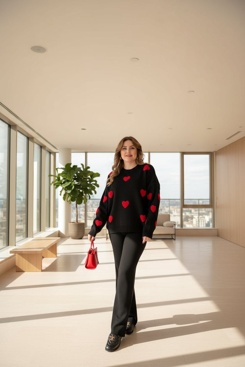 "Winter arrival" Heart Track Suite Shirt & Trouser