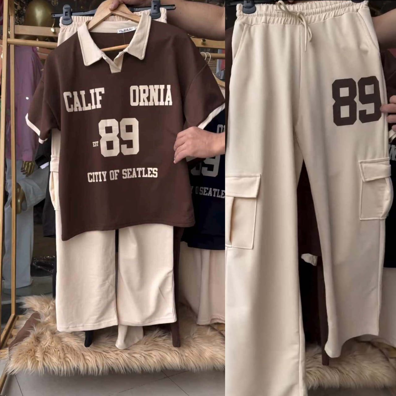 California 98 - Men Cali Collar Cargo style Polo Shirt & Trouser