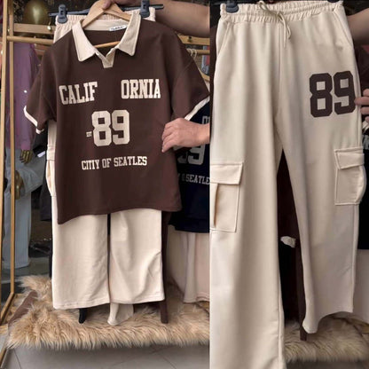 California 98 - Men Cali Collar Cargo style Polo Shirt & Trouser