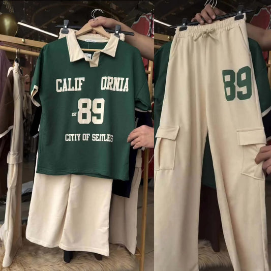 California 98 - Men Cali Collar Cargo style Polo Shirt & Trouser