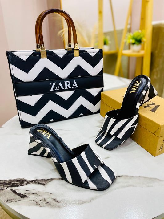 Zara Zebra Heel + Zara Zebra Hand Bag