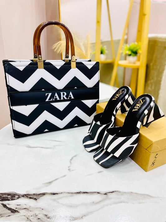 Zara Zebra Heel + Zara Zebra Hand Bag