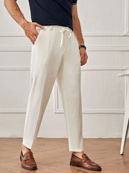 Winter Collection Men Linen Plated Trouser Old Money Knitted