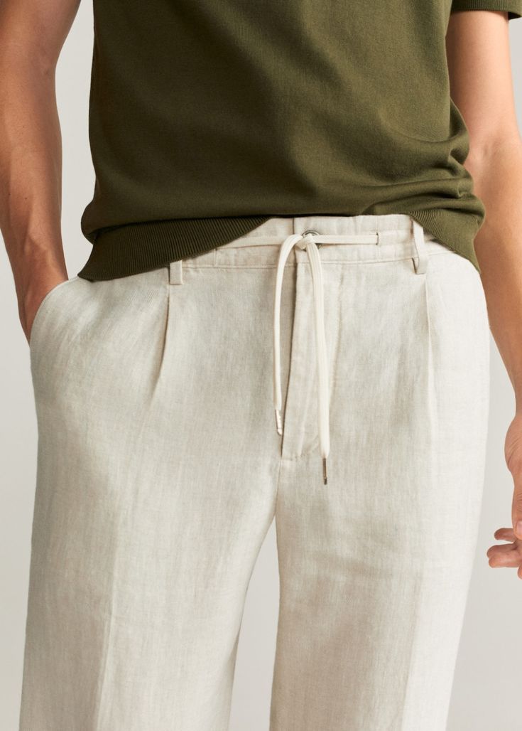 Winter Collection Men Linen Plated Trouser Old Money Knitted