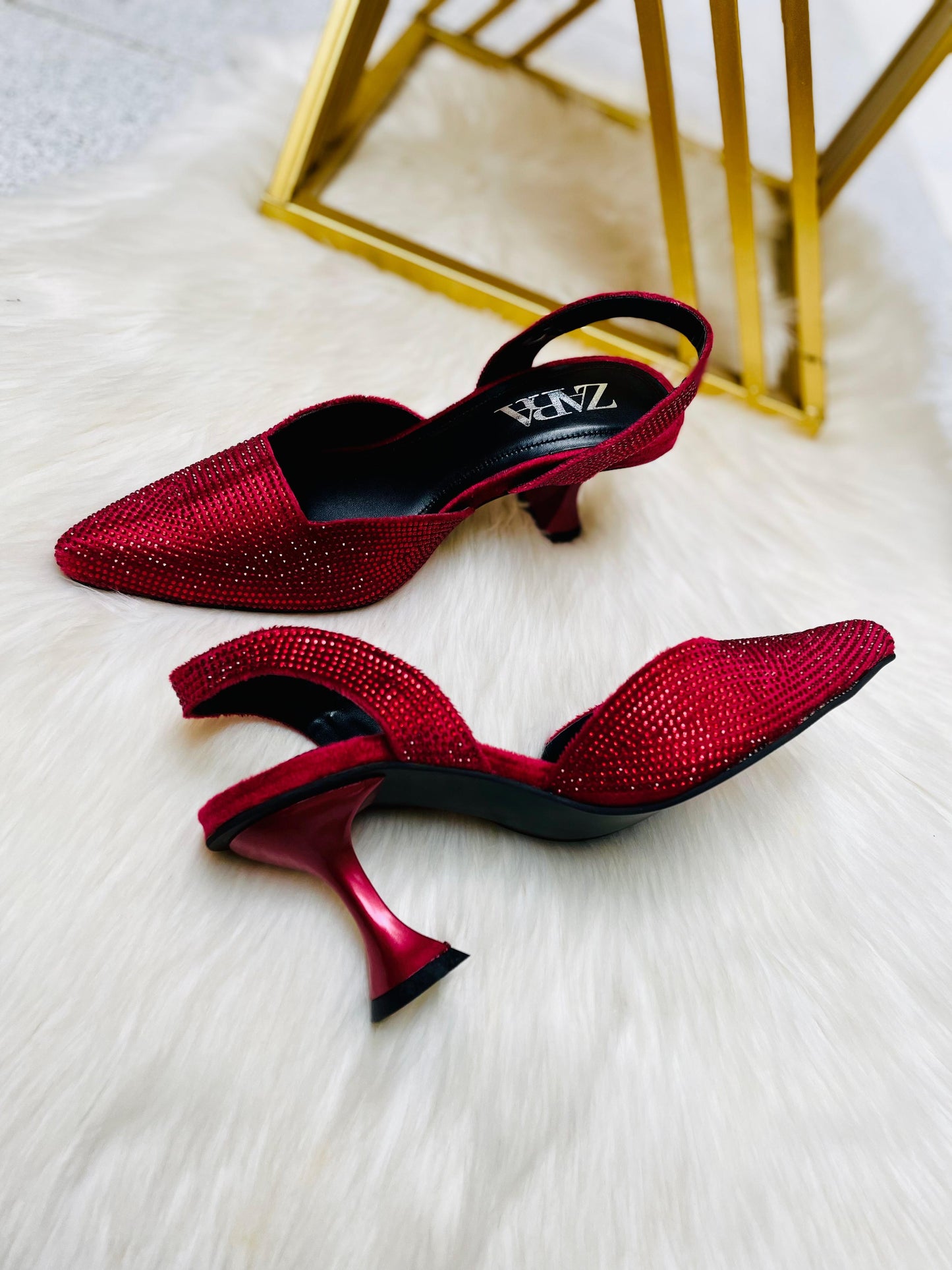 Zara Stone Pointed Heel 👠