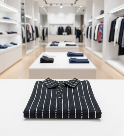 Zipper Polo Straight Linen