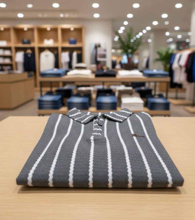 Zipper Polo Straight Linen