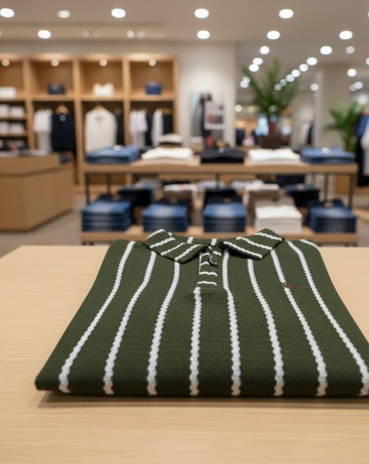 Zipper Polo Straight Linen