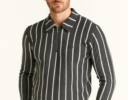 Zipper Polo Straight Linen