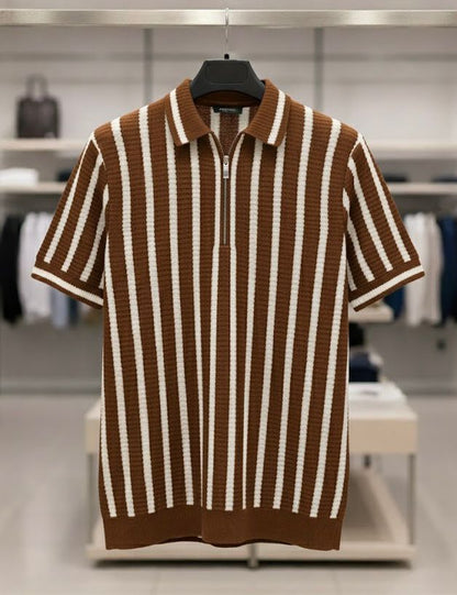 ZARA PREMIUM ZIP POLO OLD MONEY KNITTED WEAR