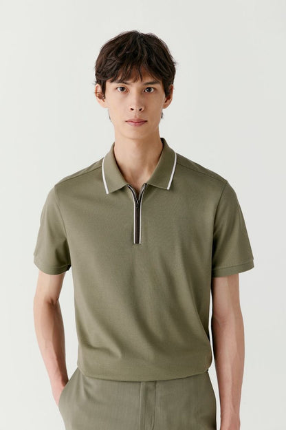 ZARA PREMIUM ZIP POLO OLD MONEY KNITTED WEAR