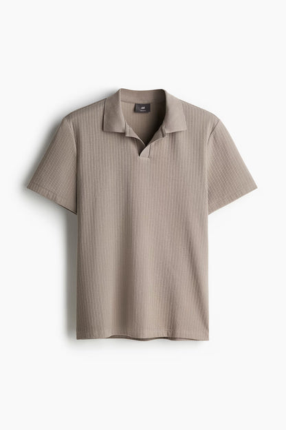 Rib Knit Polo Sweater