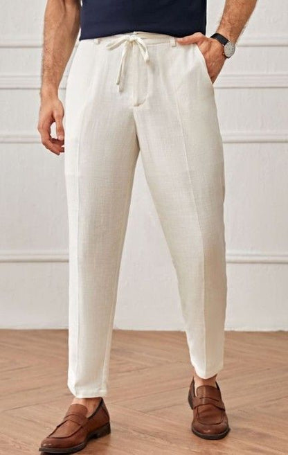Winter Collection Men Linen Plated Trouser Old Money Knitted