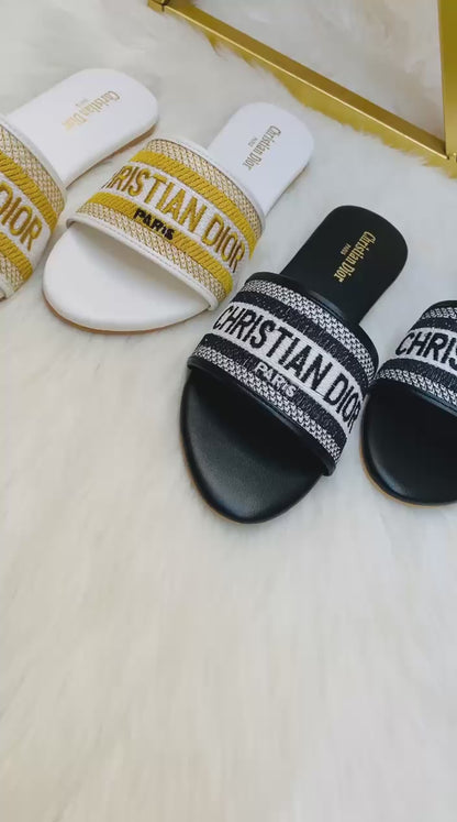 Christian Dior Embroidery Slippers