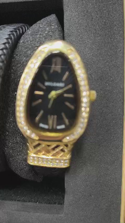 BVLGARI Most Trending Women Snake Watch Leather